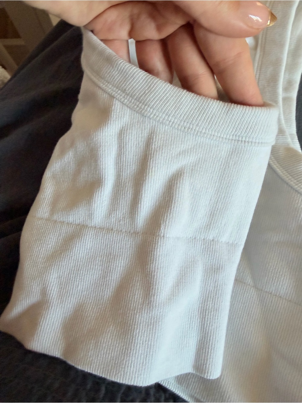 Alo White Ribbed Tank Top - Picture 6 of 6